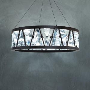 Black pendant light, by Schonbek, for kitchen island or dining
