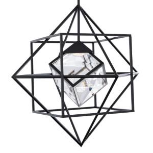Black pendant light, by Schonbek, for kitchen island or dining