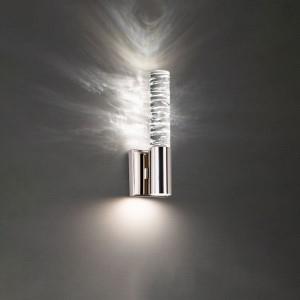 Polished nickel wall sconce, by Schonbek, for hallway or living room