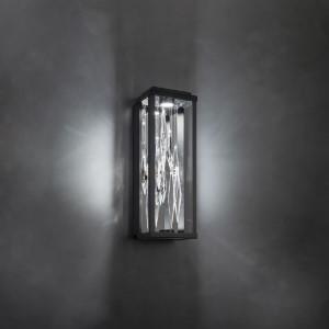 Black wall sconce, by Schonbek, for hallway or living room