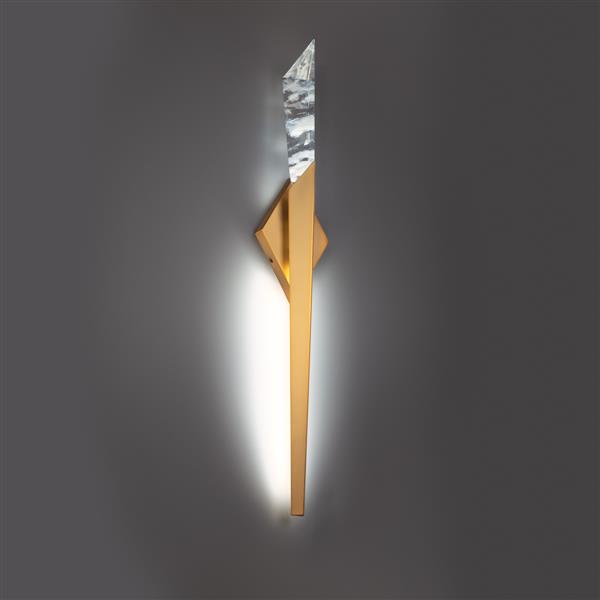 Aged brass wall sconce, by Schonbek, for hallway or living room