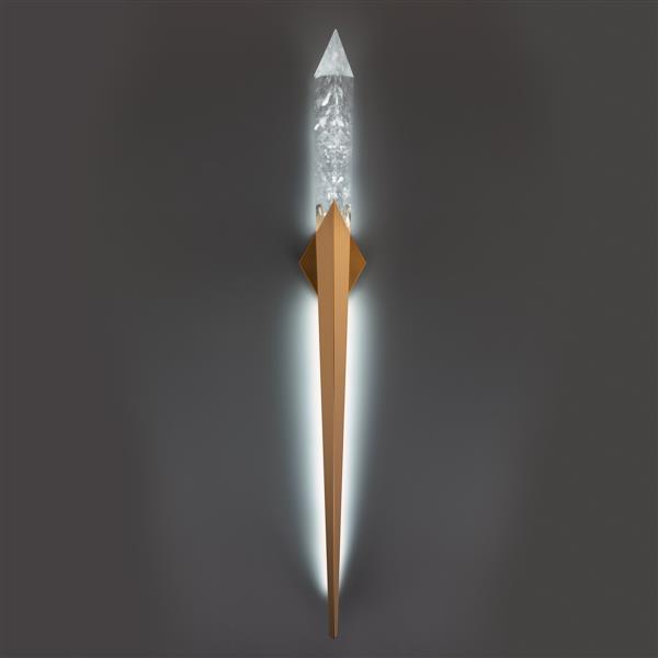 Aged brass wall sconce, by Schonbek, for hallway or living room