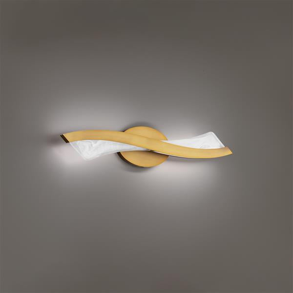 Aged brass finish vanity light, by Modern Forms, for bathroom