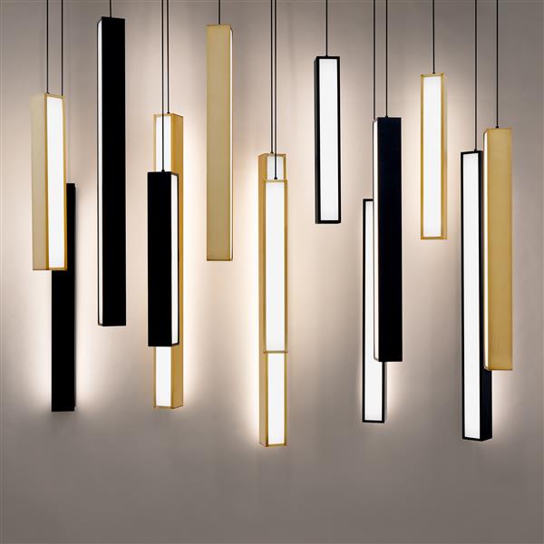 Black/aged brass & black finish pendant light, by Modern Forms, for kitchen island or dining