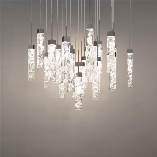 Antique nickel finish pendant light, by Modern Forms, for kitchen island or dining