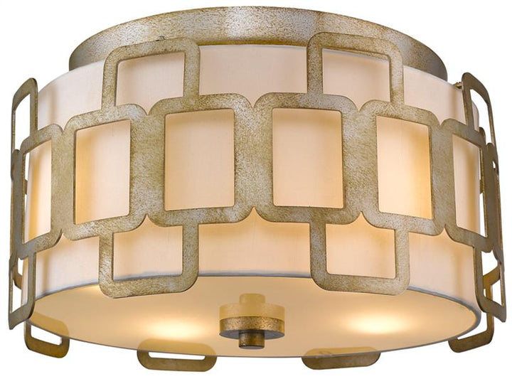 Gold finish flush-mount ceiling light, by Maple, for hallway, bedroom, or entryway