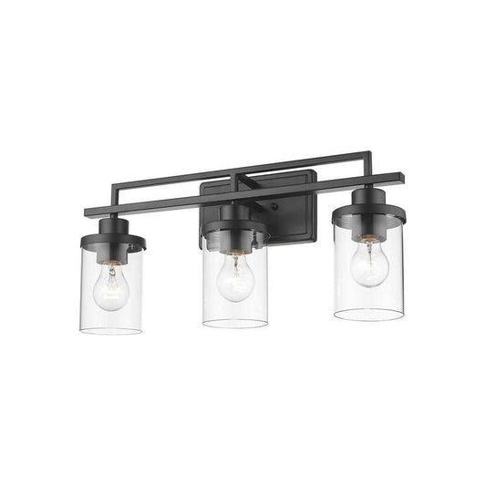Black finish vanity light, by Maple, for bathroom
