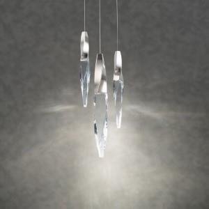 Polished nickel pendant light, by Schonbek, for kitchen island or dining