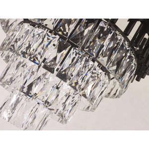 Gold + clear crystal semi-flush mount ceiling light, by Maple, for hallway, bedroom, or entryway, room scene