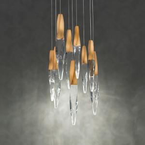 Aged brass pendant light, by Schonbek, for kitchen island or dining