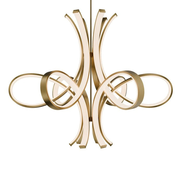 Aged brass finish chandelier, by Modern Forms