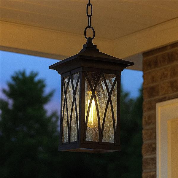 Ceiling light, by Quoizel, for hallway, bedroom, or entryway, angled view