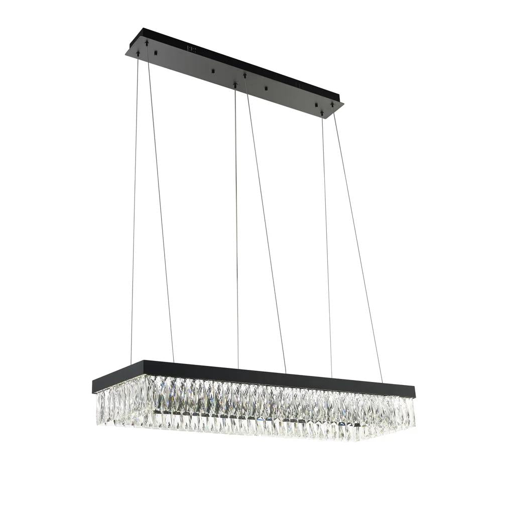 Gold + clear crystal chandelier, by Maple