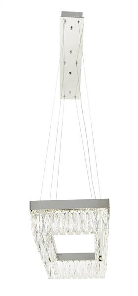 Gold + clear crystal chandelier, by Maple, side view