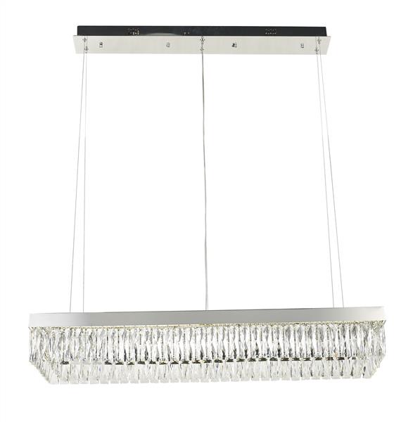 Gold + clear crystal chandelier, by Maple