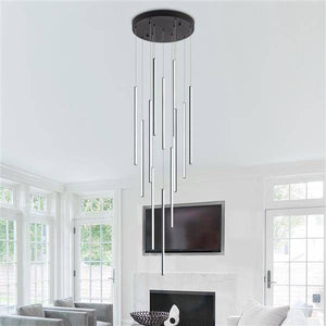 Black pendant light, by Maple, for kitchen island or dining, angled view
