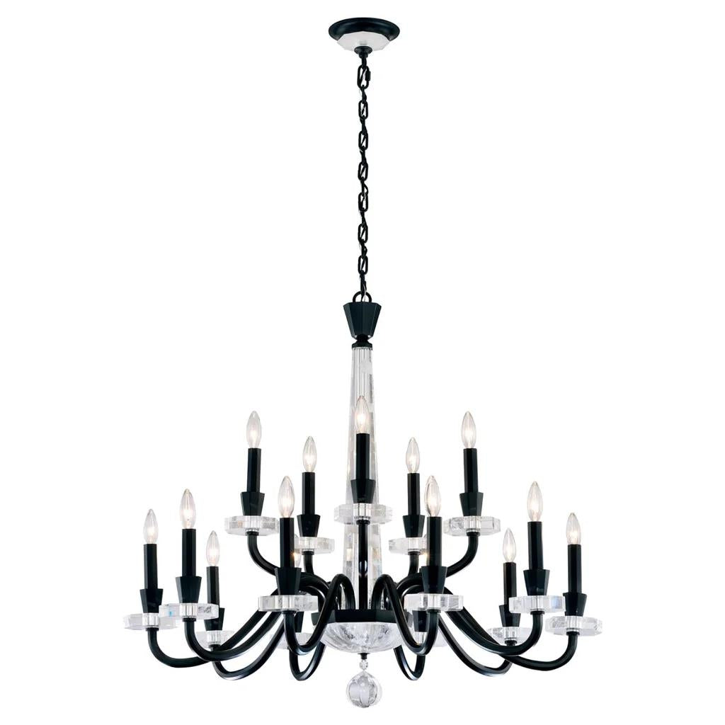 Black chandelier, by Schonbek