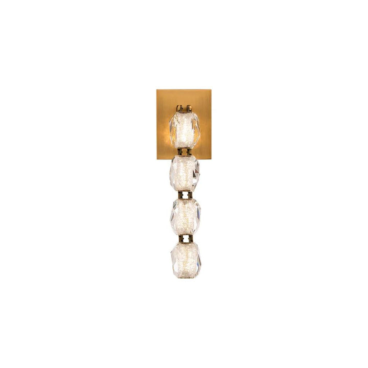 Aged brass wall sconce, by Schonbek, for hallway or living room
