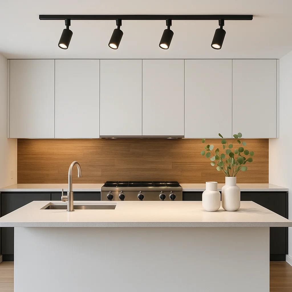 Track light, by Cano Light, for kitchen or studio, angled view