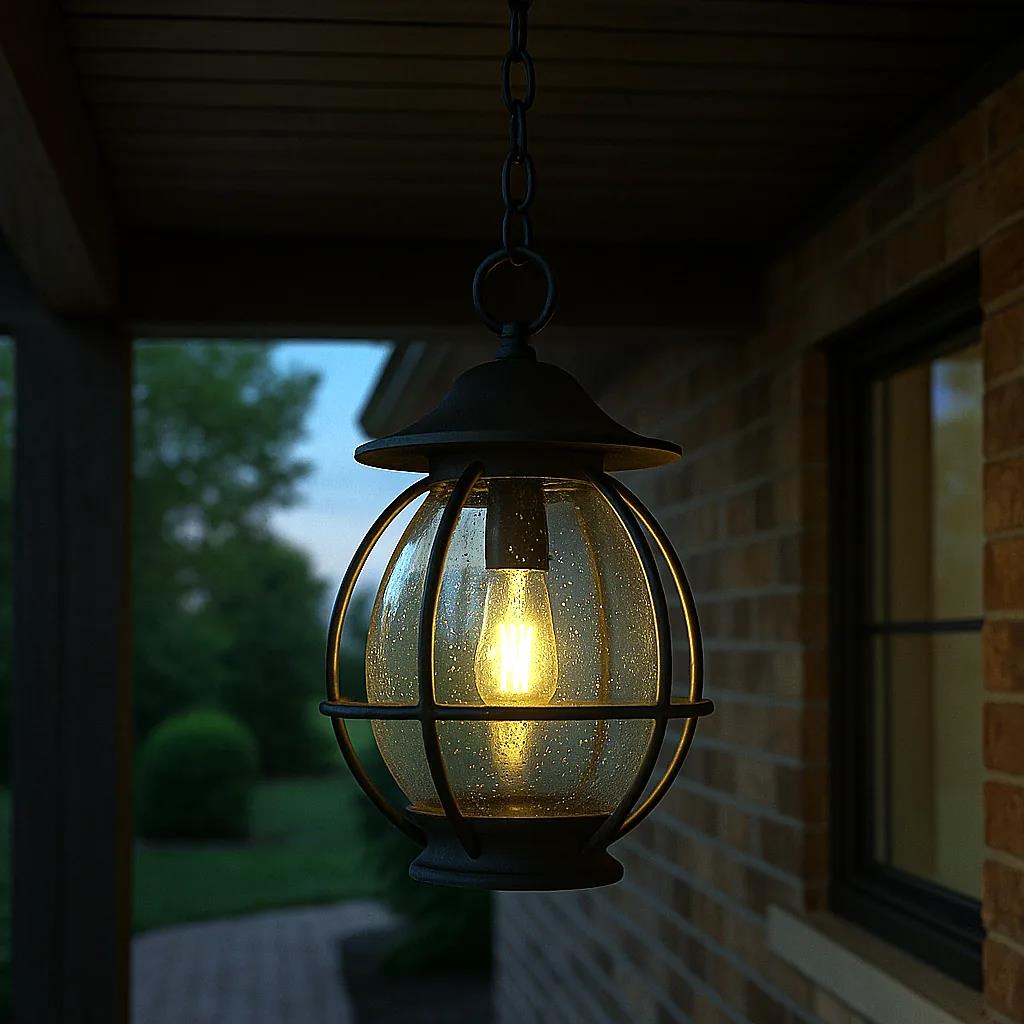 Ceiling light, by Quoizel, for hallway, bedroom, or entryway, angled view