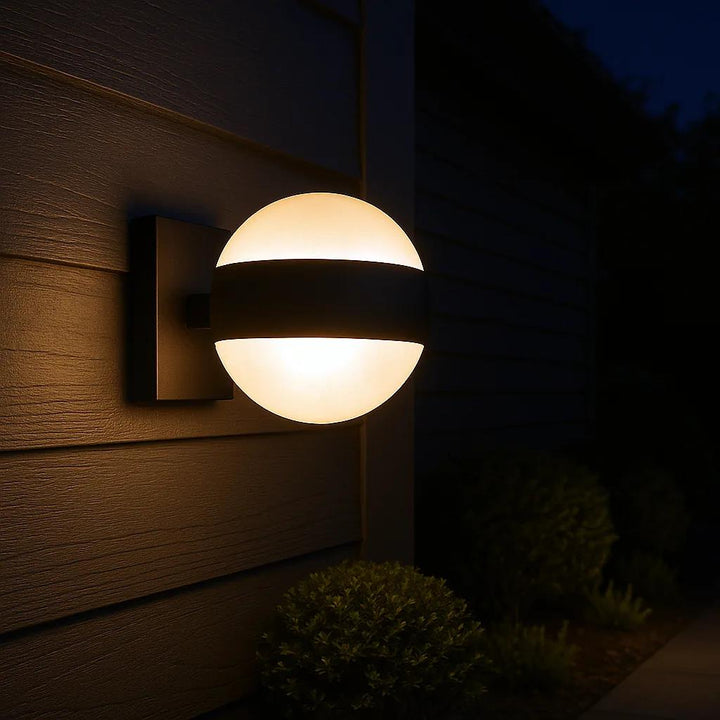 Wall sconce, by ET2, for hallway or living room, angled view