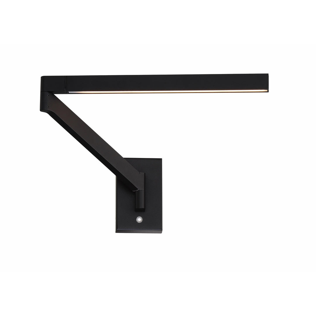 Black finish wall sconce, by Modern Forms, for hallway or living room