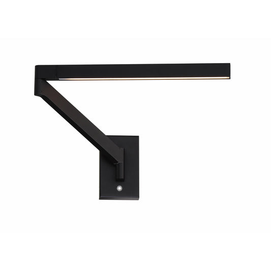 Black finish wall sconce, by Modern Forms, for hallway or living room