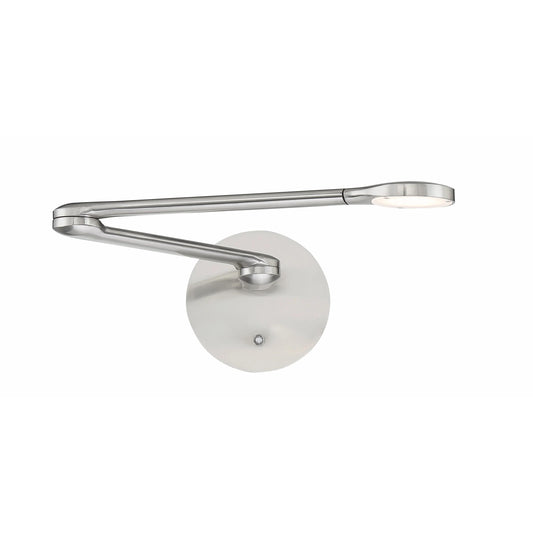 Brushed nickel finish wall sconce, by Modern Forms, for hallway or living room
