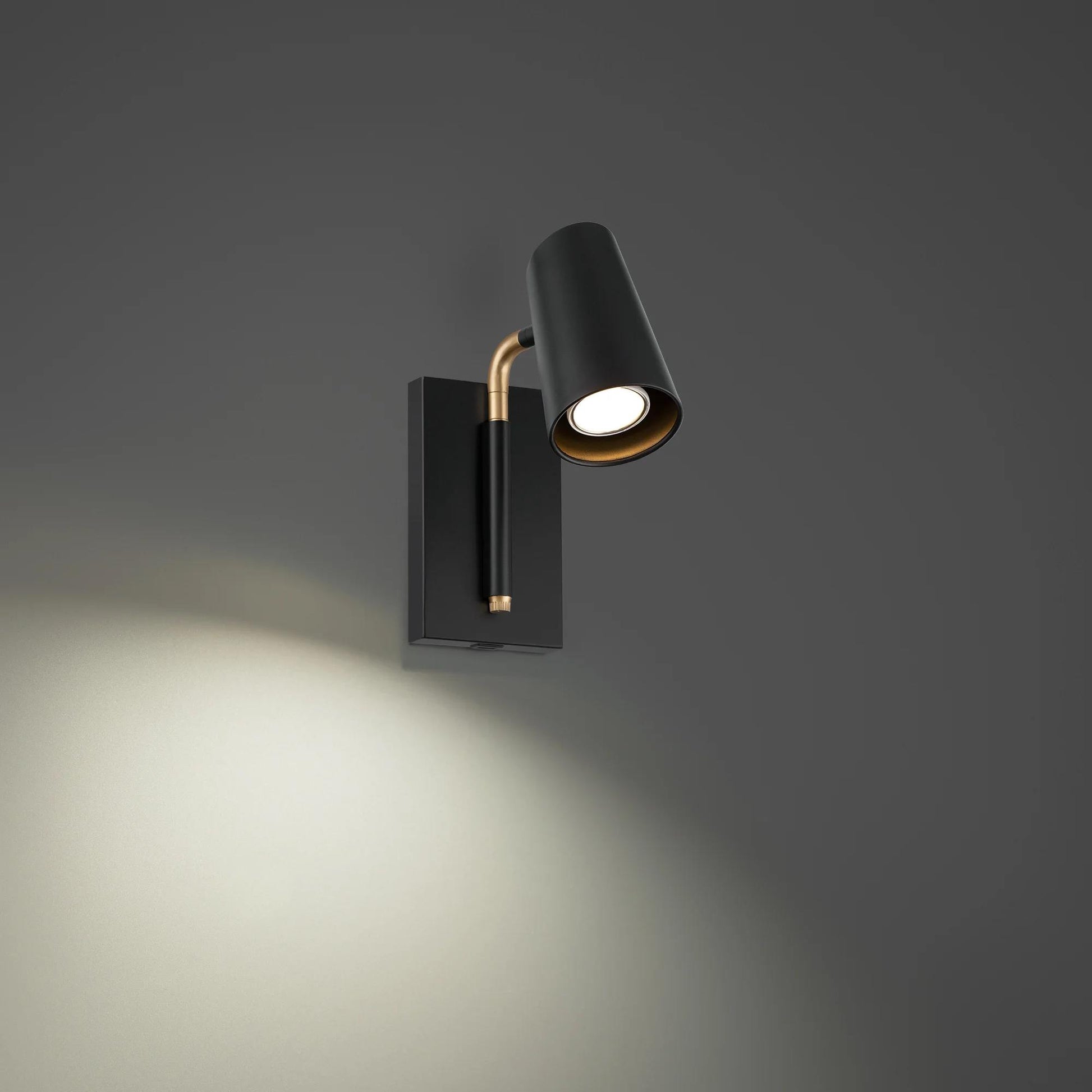 Black & gold finish wall sconce, by Modern Forms, for hallway or living room