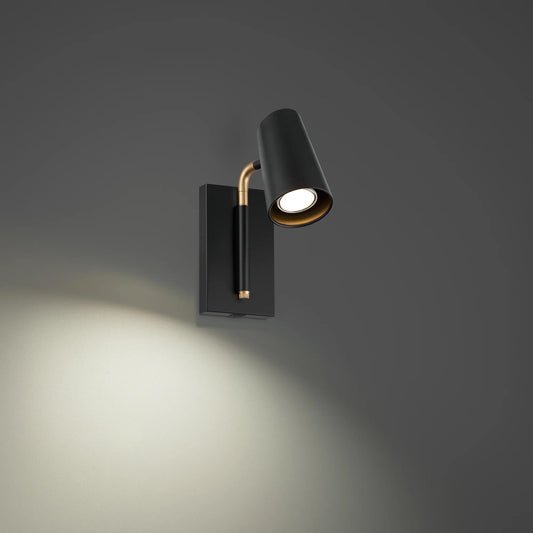 Black & gold finish wall sconce, by Modern Forms, for hallway or living room