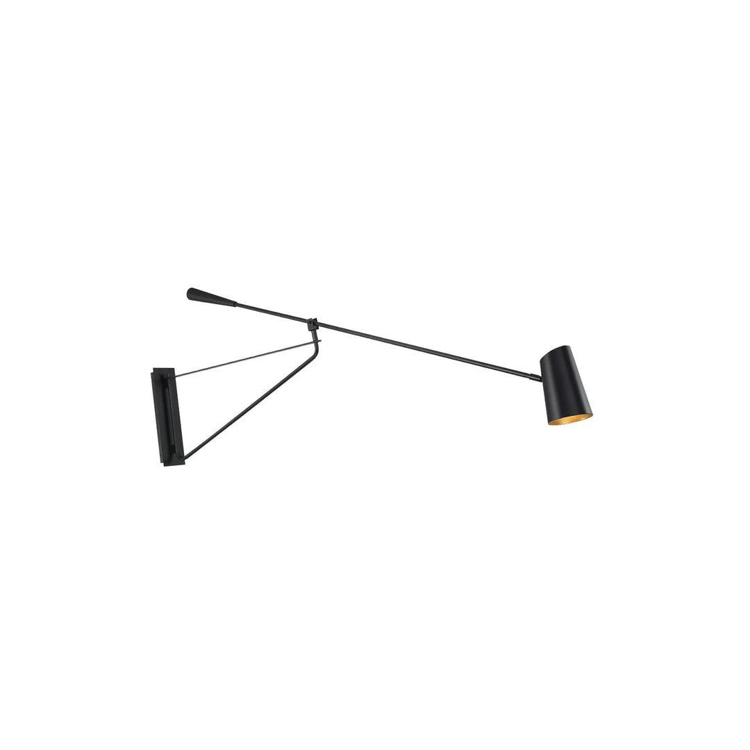 Black & gold finish wall sconce, by Modern Forms, for hallway or living room