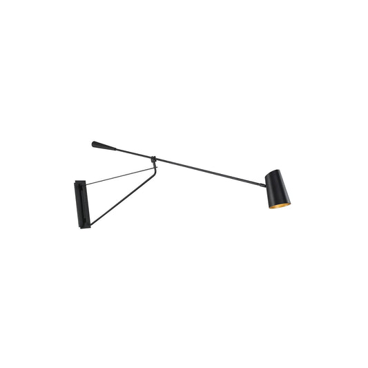 Black & gold finish wall sconce, by Modern Forms, for hallway or living room