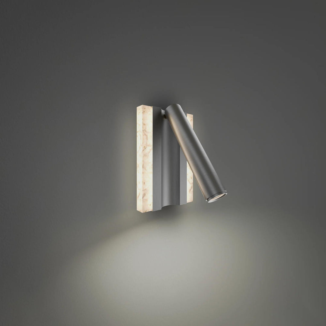 Antique nickel finish wall sconce, by Modern Forms, for hallway or living room