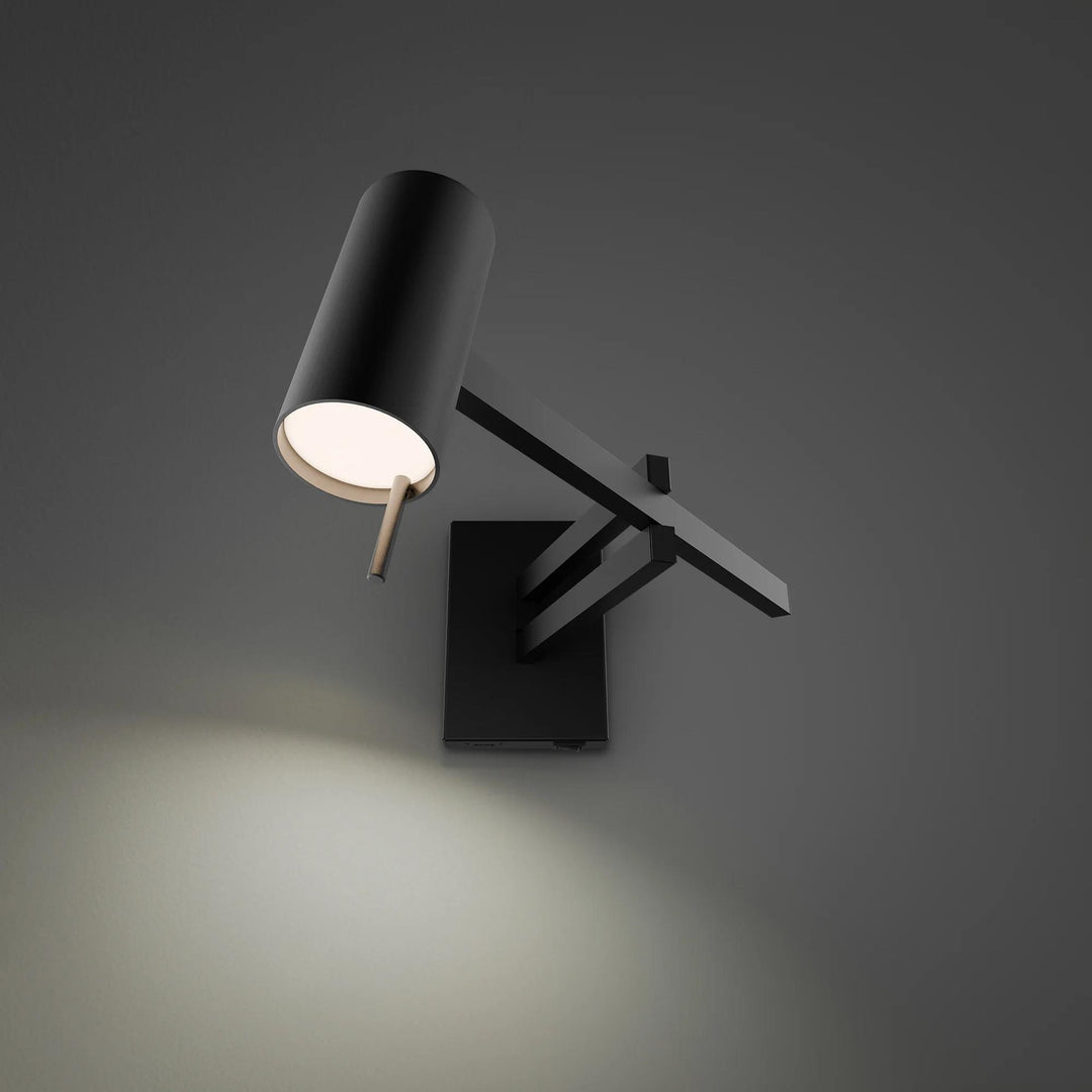 Black finish wall sconce, by Modern Forms, for hallway or living room