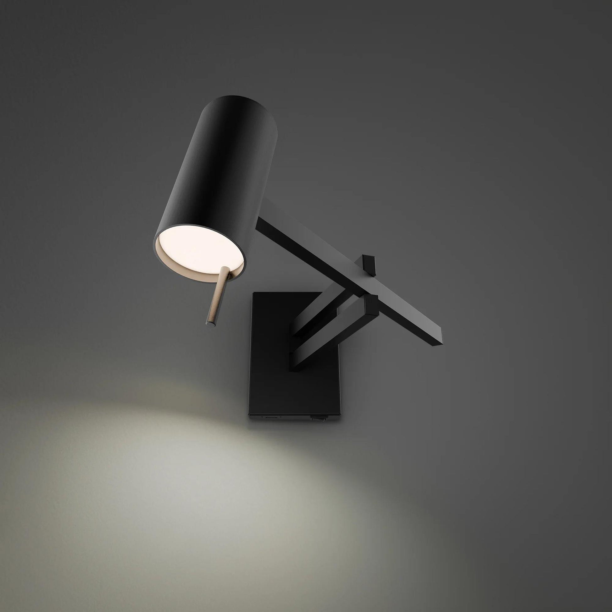 Black finish wall sconce, by Modern Forms, for hallway or living room