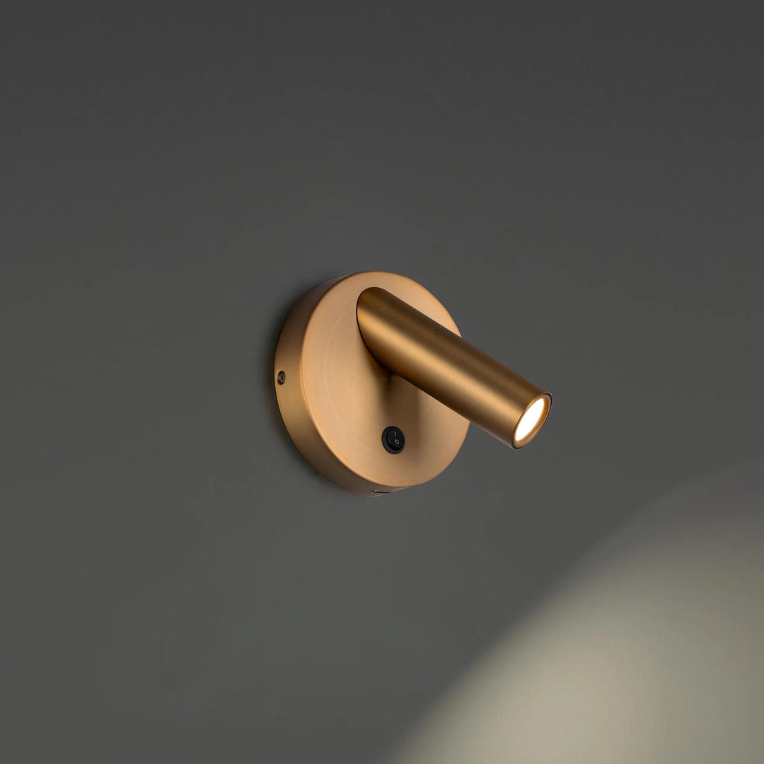Aged brass finish wall sconce, by Modern Forms, for hallway or living room