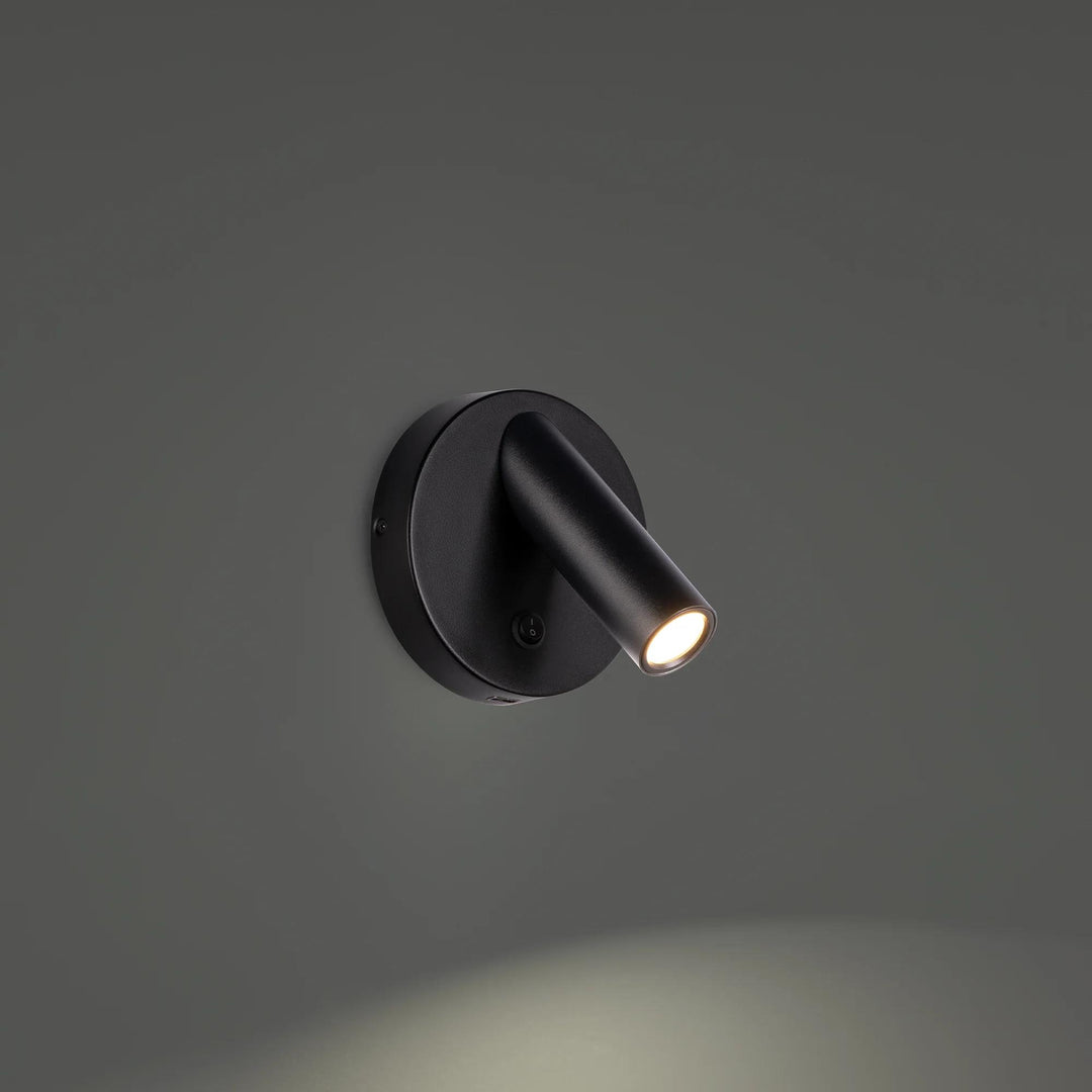 Black finish wall sconce, by Modern Forms, for hallway or living room