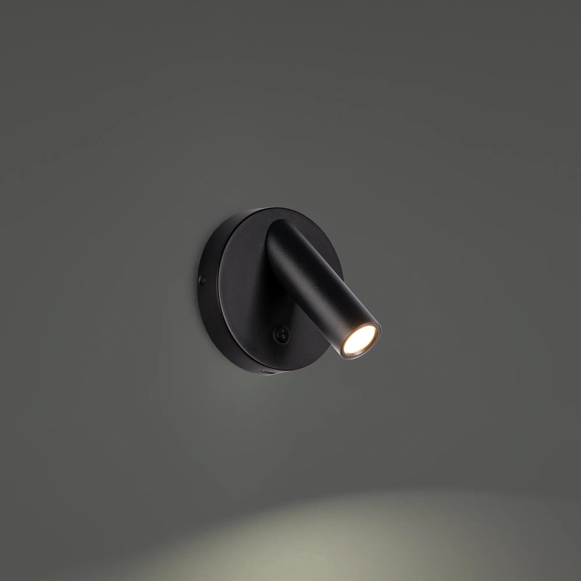 Black finish wall sconce, by Modern Forms, for hallway or living room