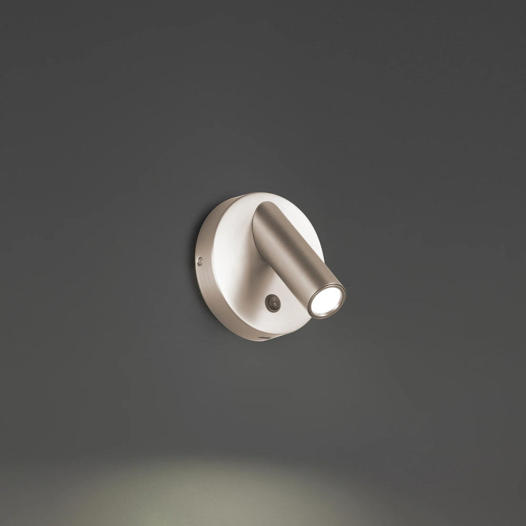 Brushed nickel finish wall sconce, by Modern Forms, for hallway or living room