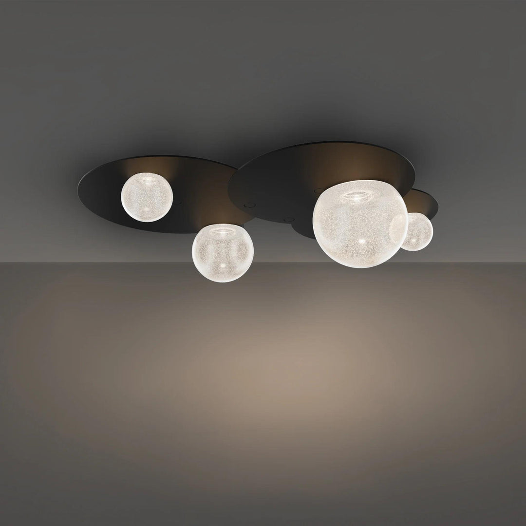 Black finish flush-mount ceiling light, by Modern Forms, for hallway, bedroom, or entryway