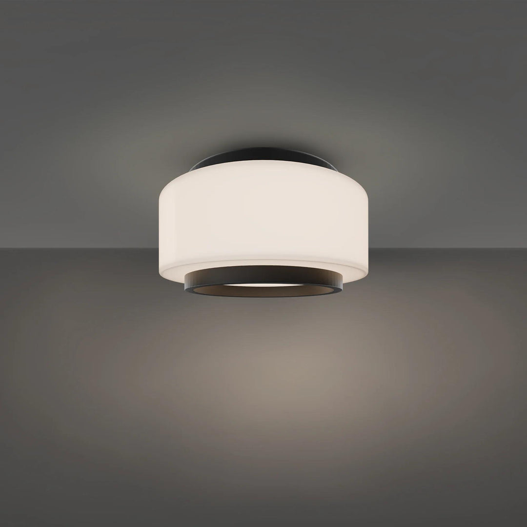 Black finish flush-mount ceiling light, by Modern Forms, for hallway, bedroom, or entryway