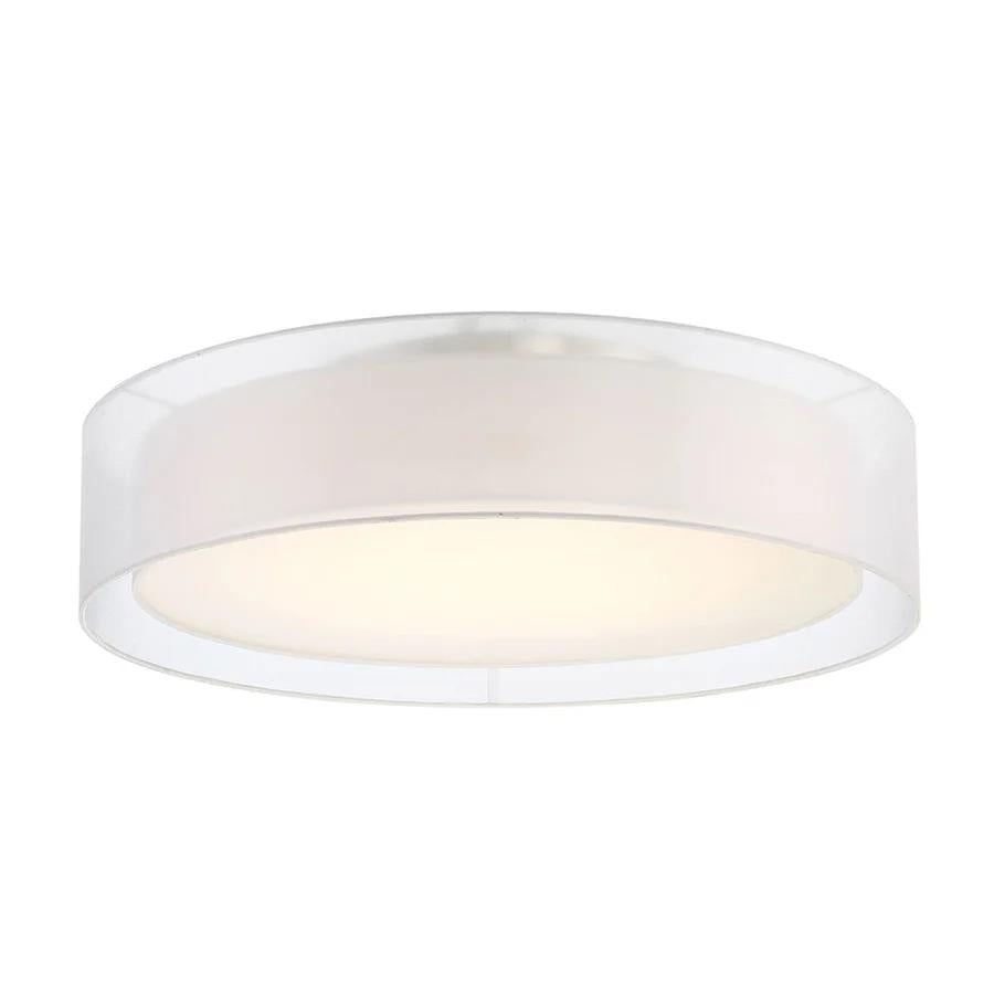 Brushed nickel finish flush-mount ceiling light, by Modern Forms, for hallway, bedroom, or entryway