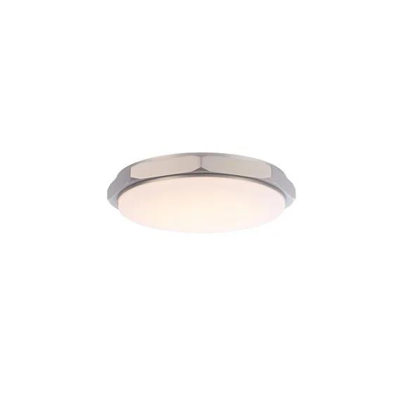 Brushed nickel finish flush-mount ceiling light, by Modern Forms, for hallway, bedroom, or entryway