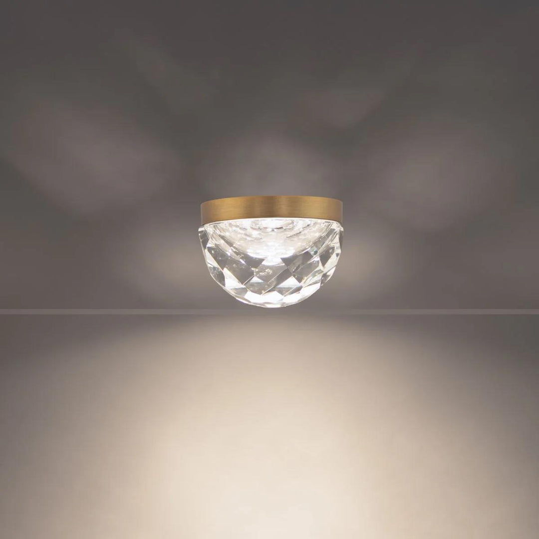 Aged brass finish flush-mount ceiling light, by Modern Forms, for hallway, bedroom, or entryway