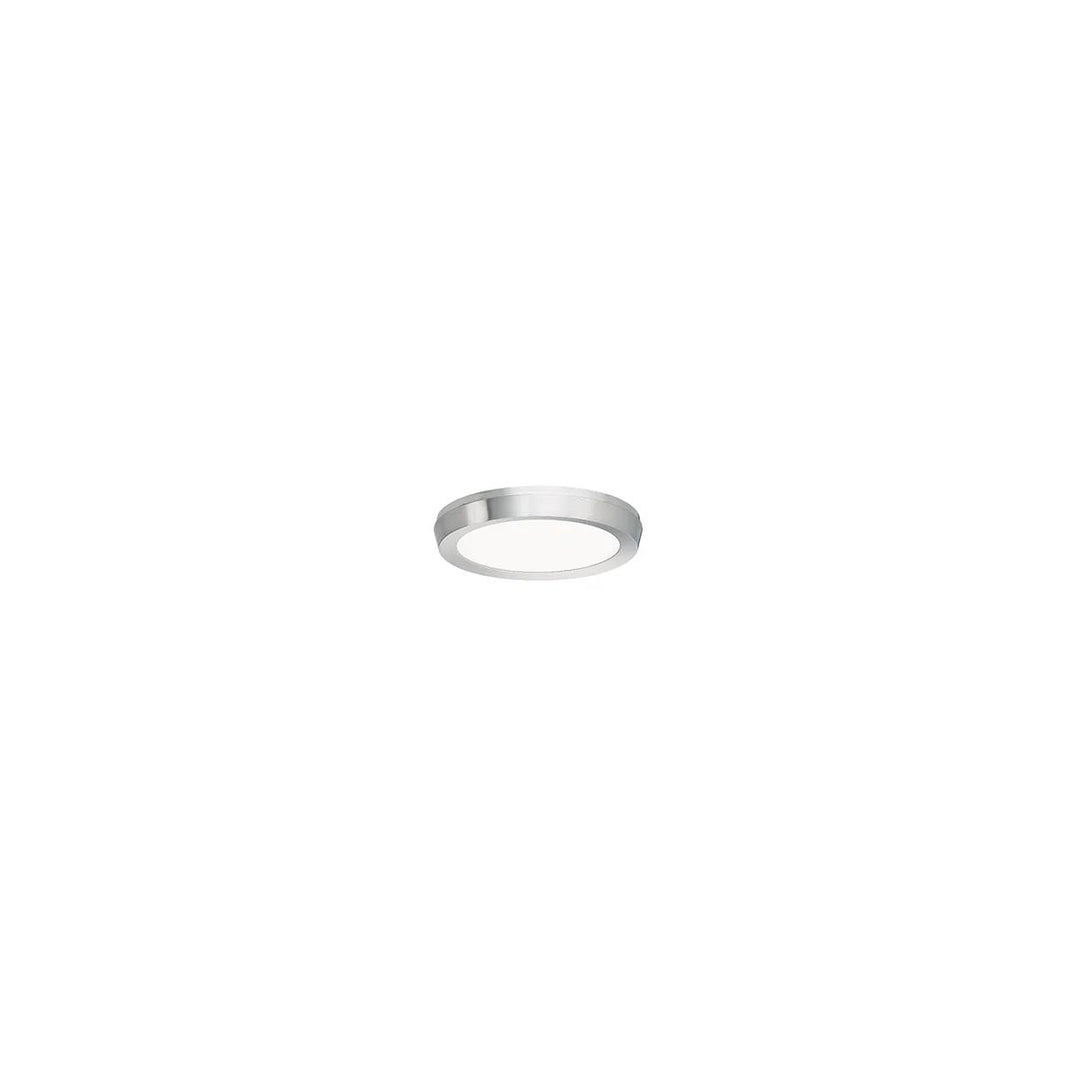 Brushed nickel finish flush-mount ceiling light, by Modern Forms, for hallway, bedroom, or entryway