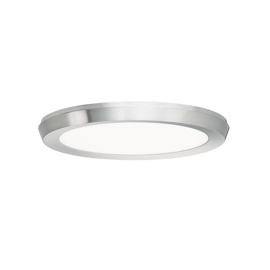 Brushed nickel finish flush-mount ceiling light, by Modern Forms, for hallway, bedroom, or entryway