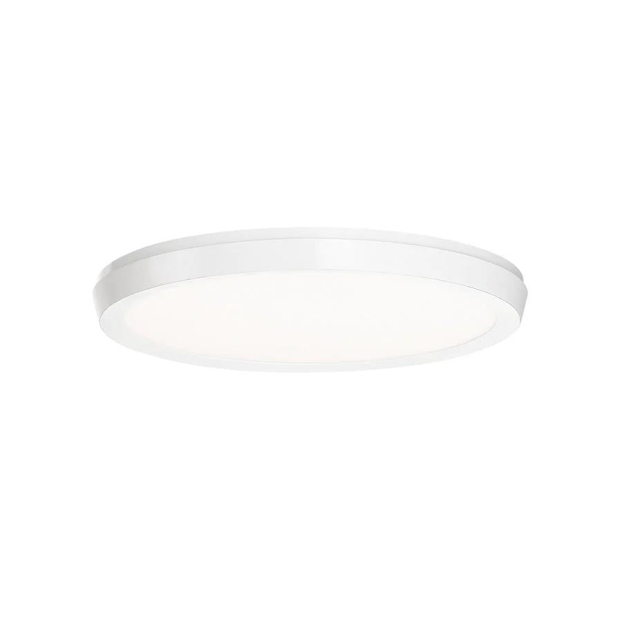 White finish flush-mount ceiling light, by Modern Forms, for hallway, bedroom, or entryway