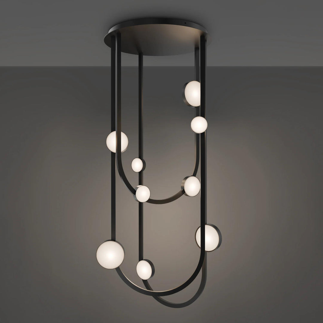 Black finish flush-mount ceiling light, by Modern Forms, for hallway, bedroom, or entryway
