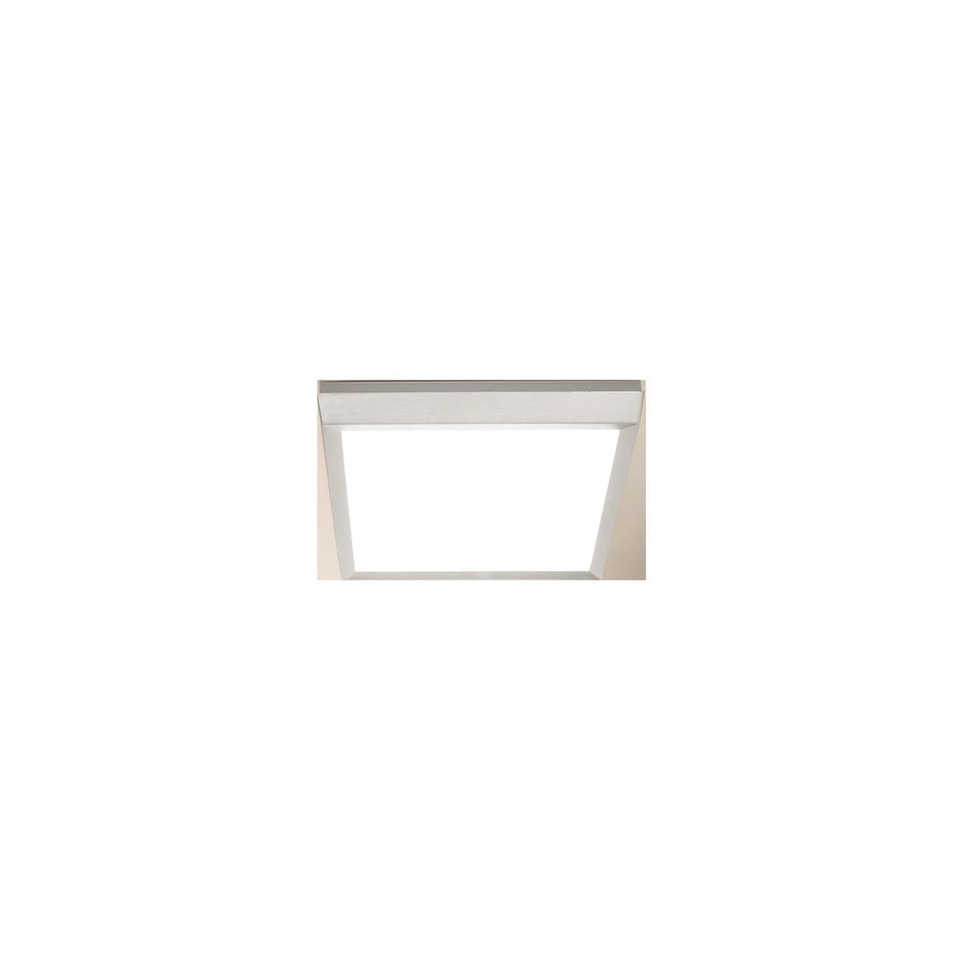 Brushed nickel finish flush-mount ceiling light, by Modern Forms, for hallway, bedroom, or entryway