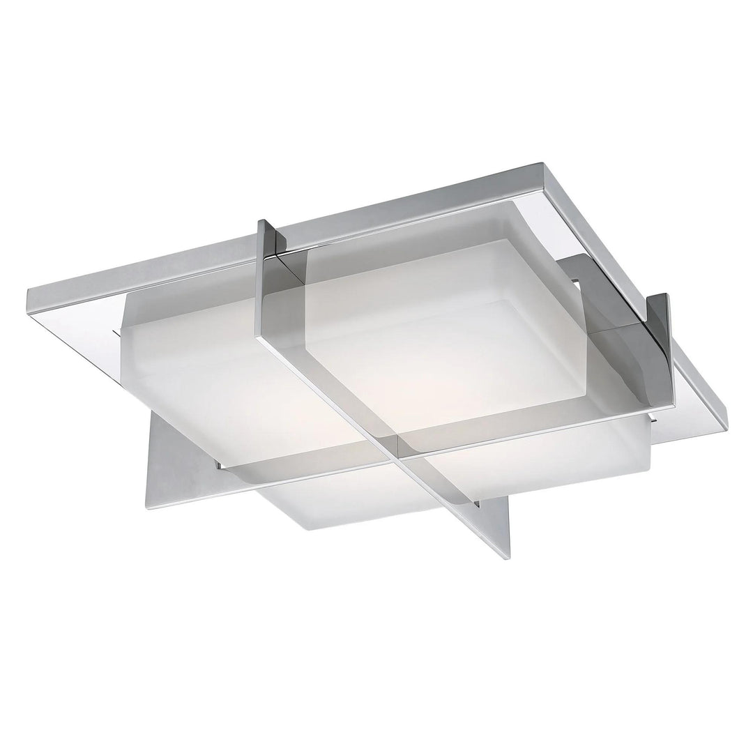Stainless steel finish flush-mount ceiling light, by Modern Forms, for hallway, bedroom, or entryway